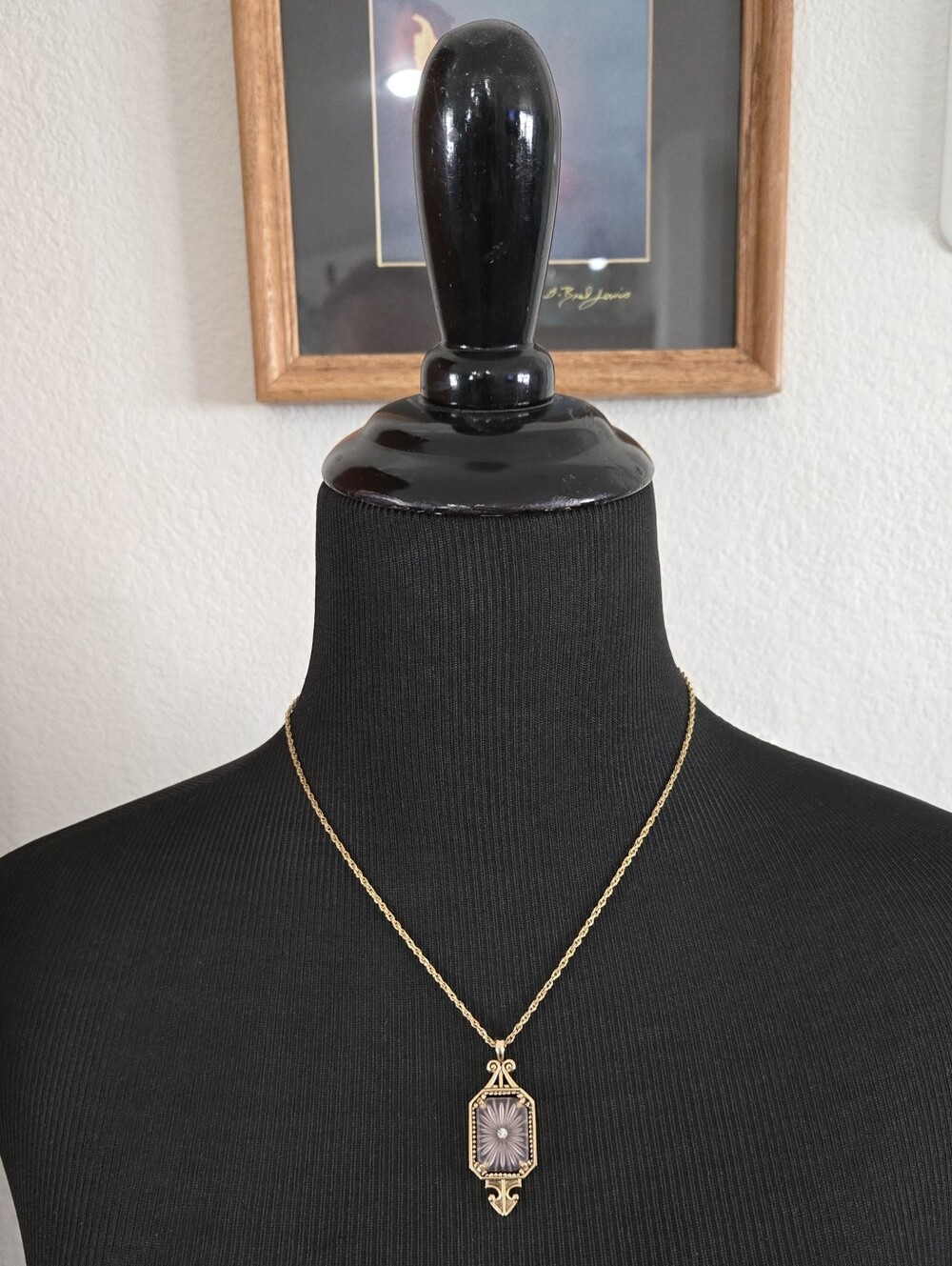 Vintage Avon Frostlights Necklace with Camphor Glass Starburst Pendant